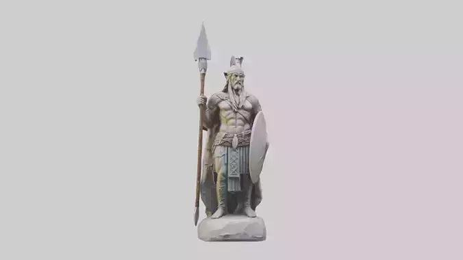 Pagan Warrior statue model VR / AR / low-poly