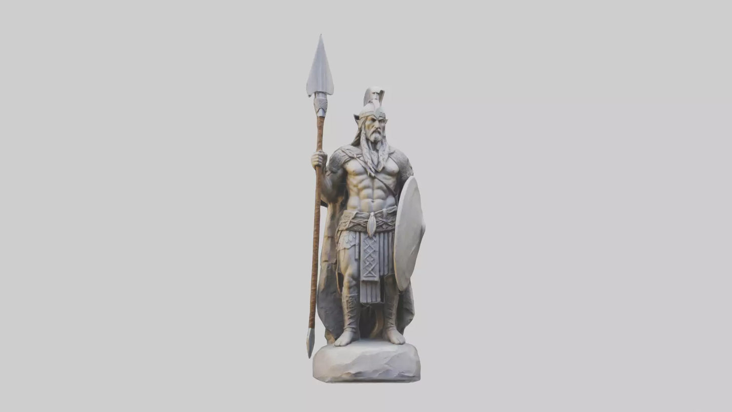 Pagan Warrior statue model VR / AR / low-poly