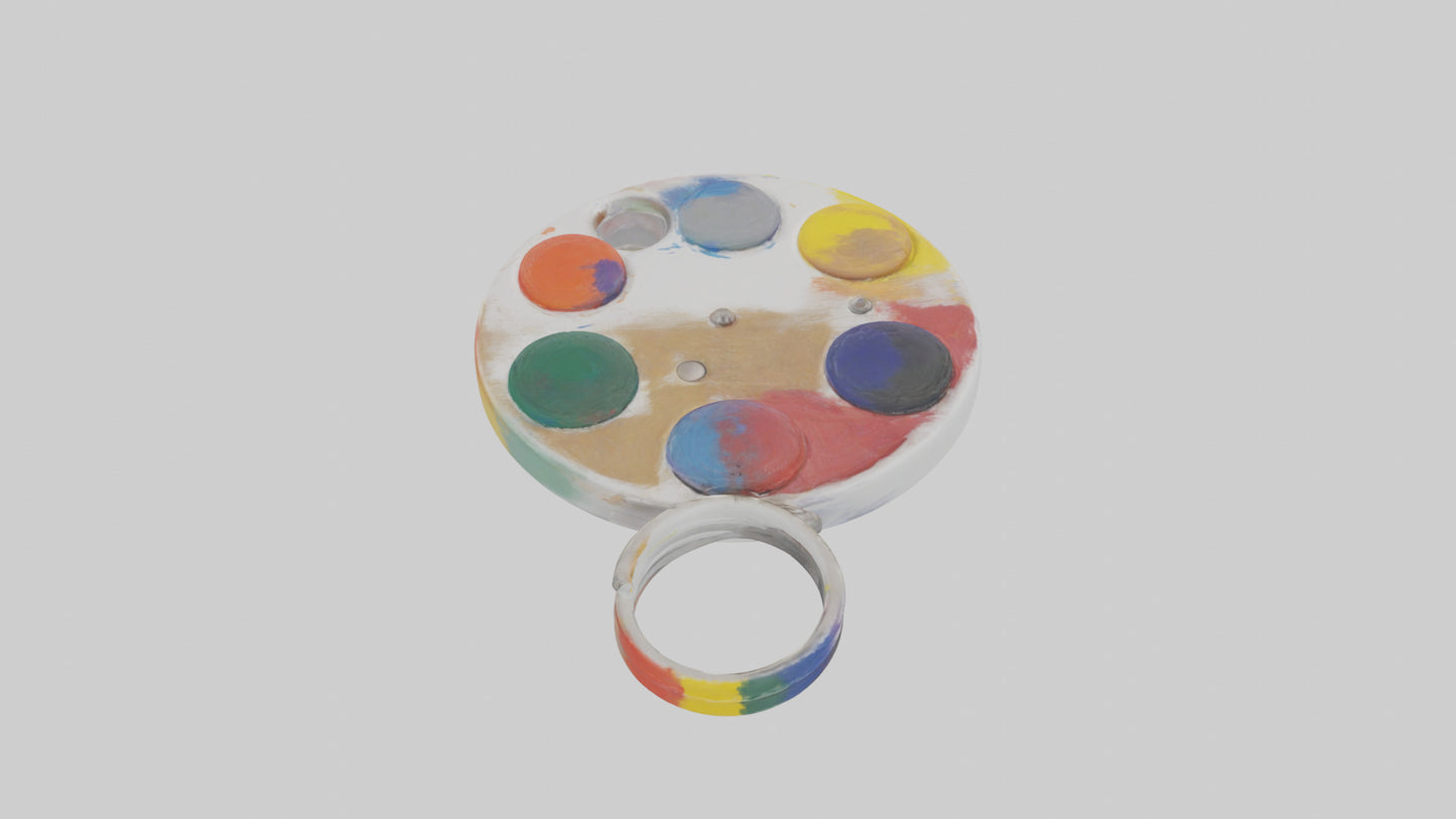 3D model Paint palette keychain model VR / AR / low-poly