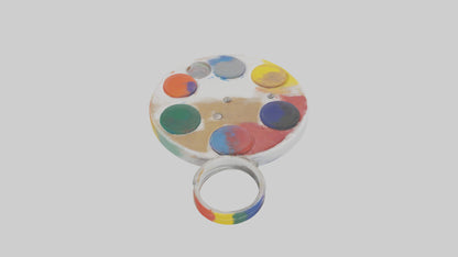 3D model Paint palette keychain model VR / AR / low-poly