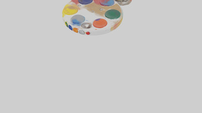 3D model Paint palette keychain model VR / AR / low-poly