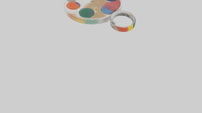 3D model Paint palette keychain model VR / AR / low-poly