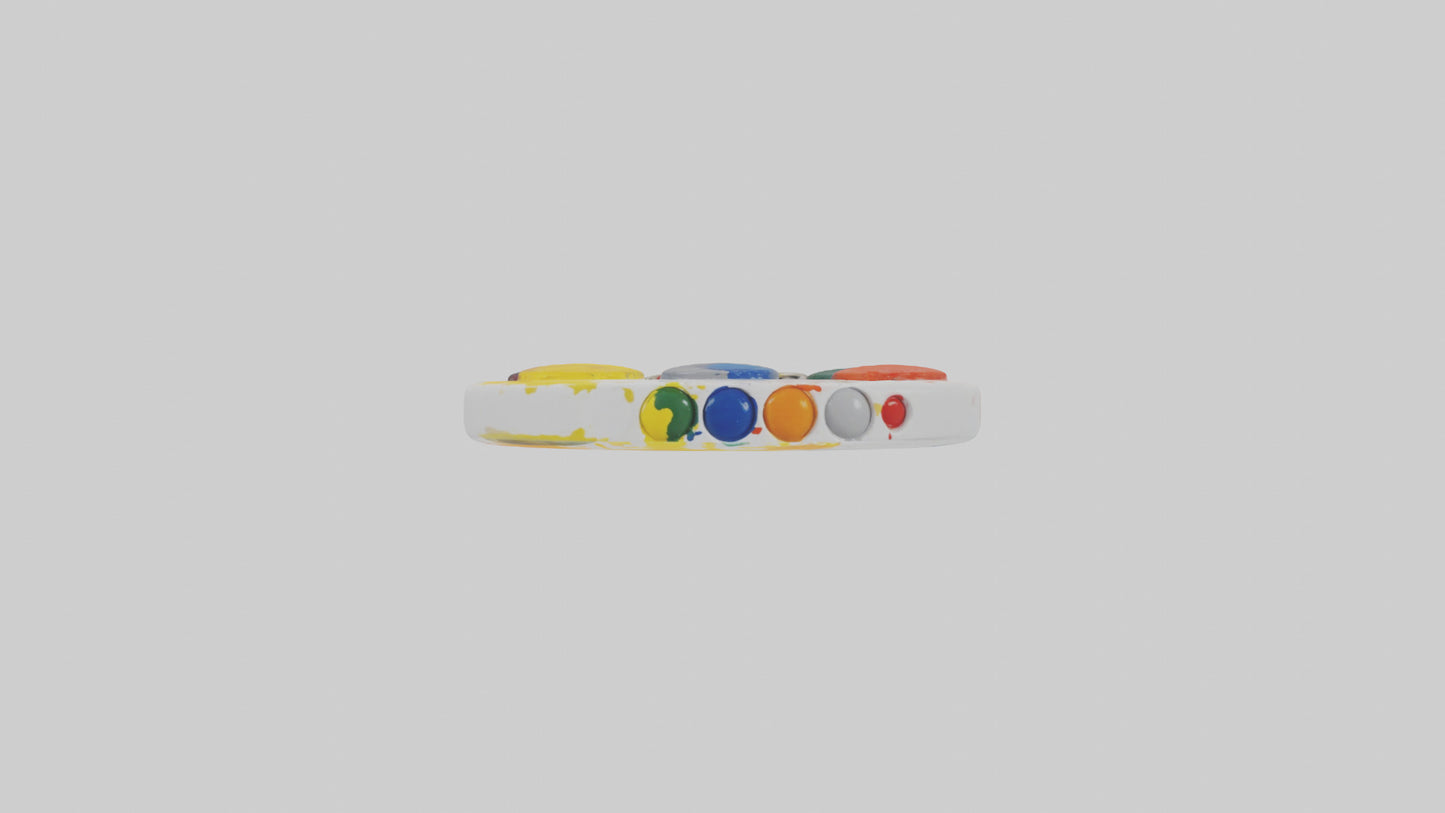 3D model Paint palette keychain model VR / AR / low-poly
