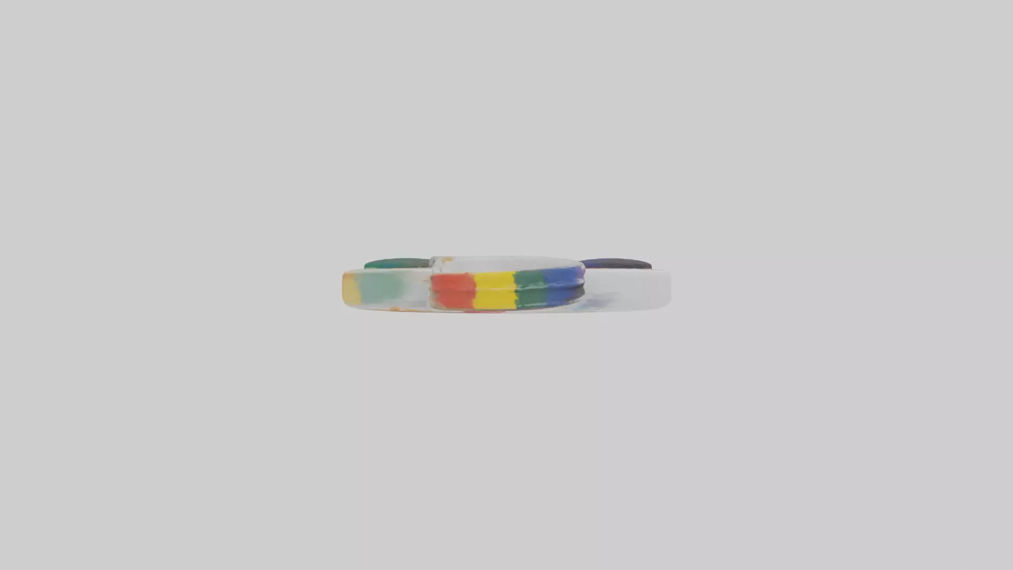 3D model Paint palette keychain model VR / AR / low-poly