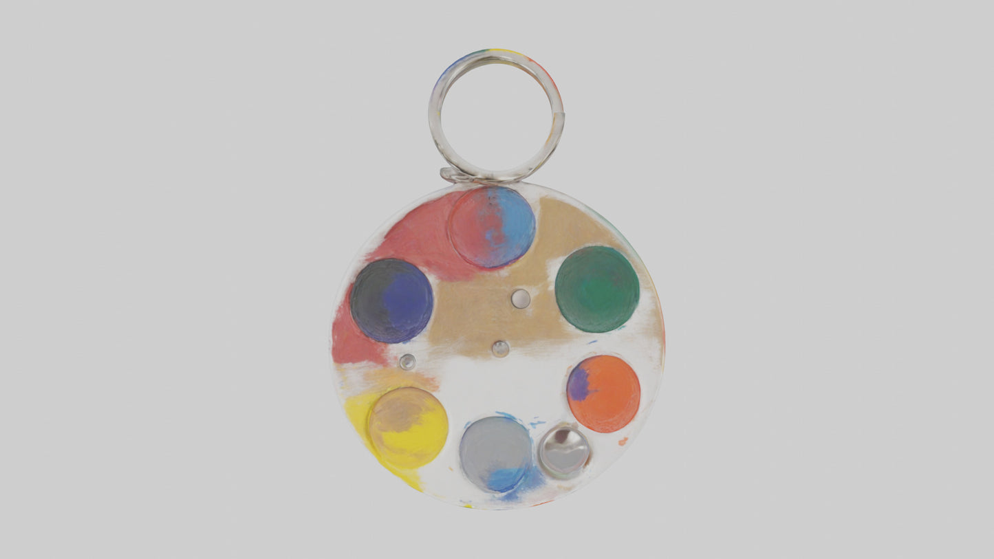3D model Paint palette keychain model VR / AR / low-poly