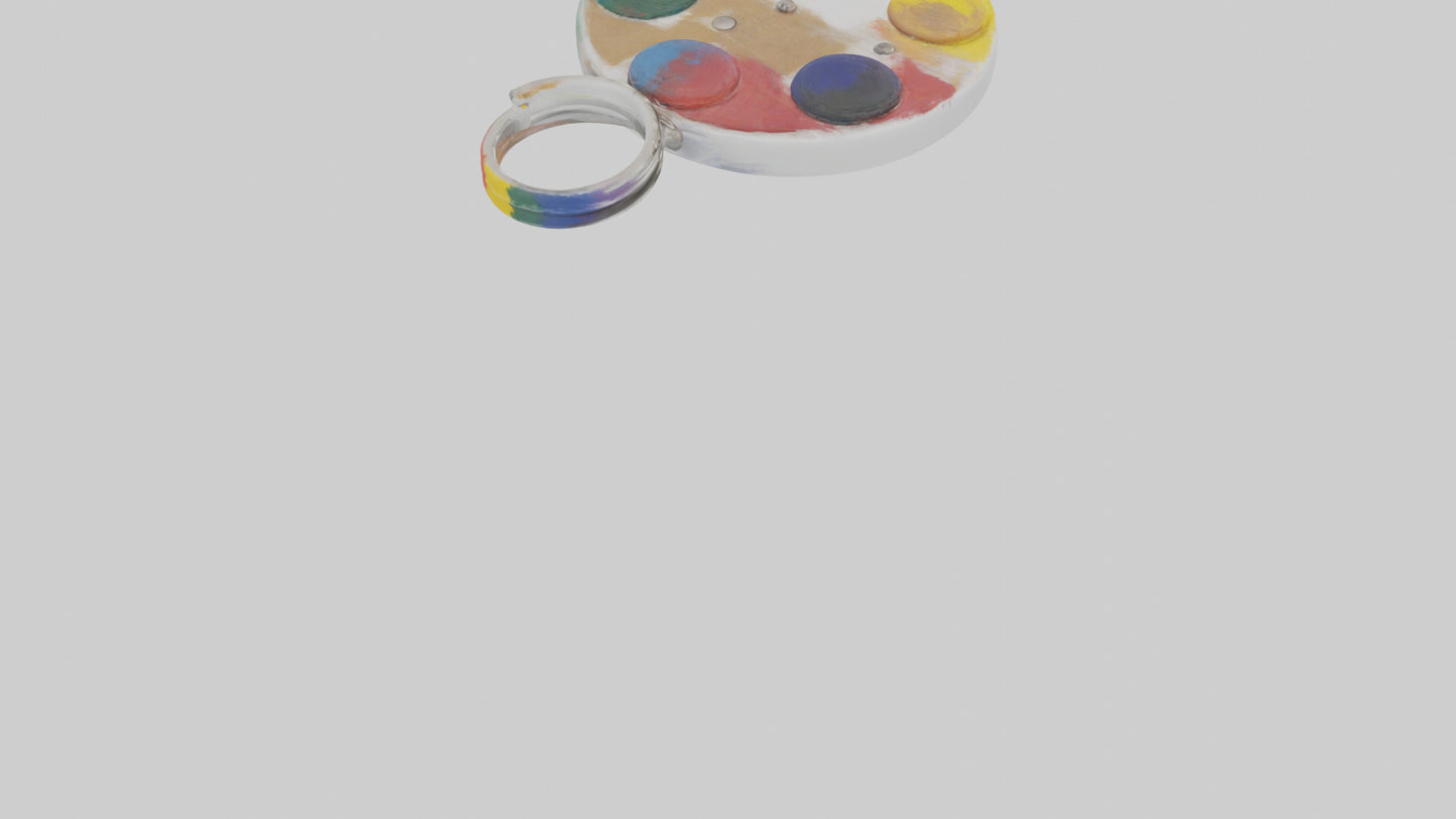 3D model Paint palette keychain model VR / AR / low-poly