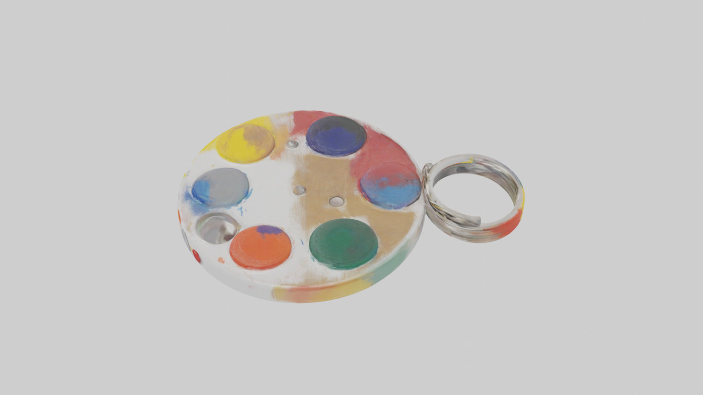 3D model Paint palette keychain model VR / AR / low-poly