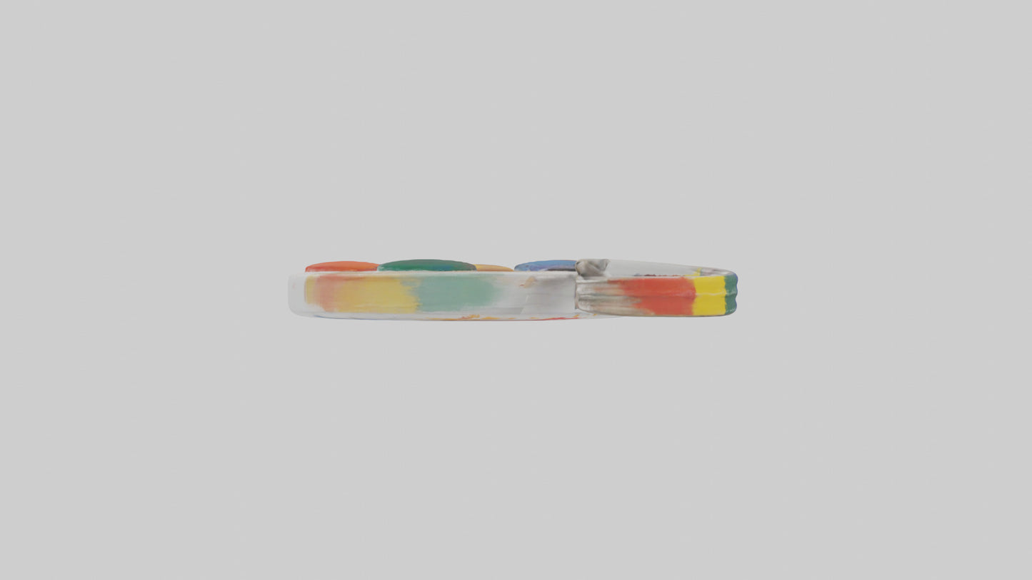 3D model Paint palette keychain model VR / AR / low-poly