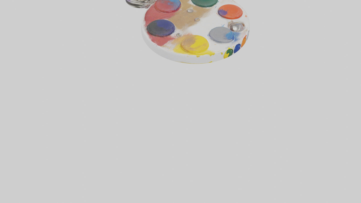 3D model Paint palette keychain model VR / AR / low-poly