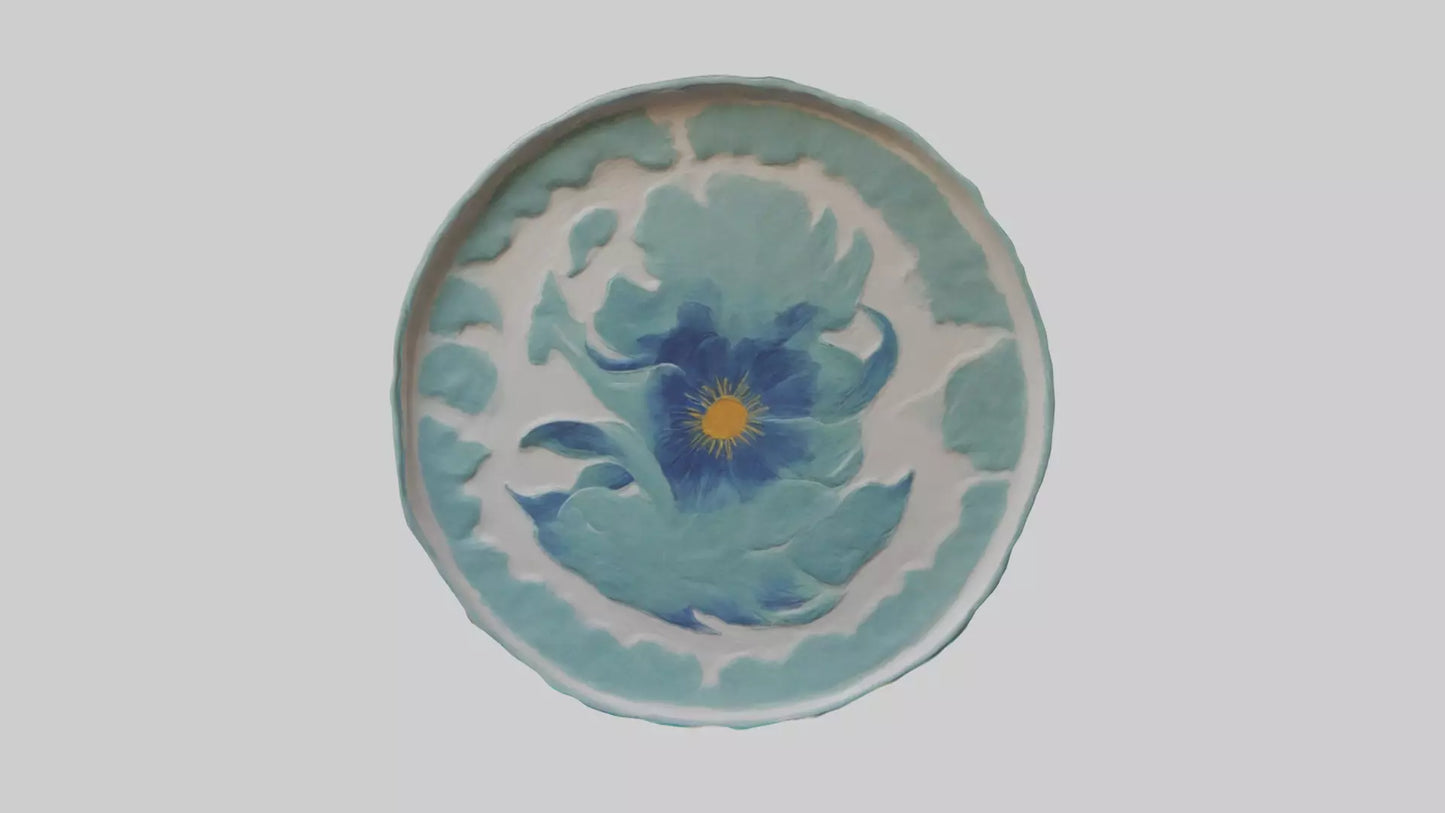 3D model Painted Ceramic Wall Art VR / AR / low-poly