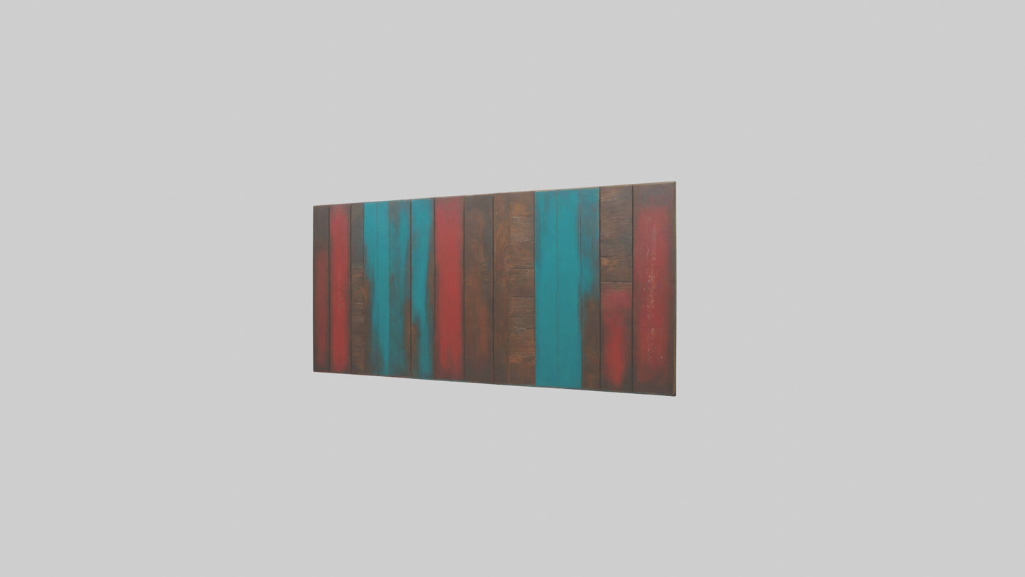3D model Painted Wooden Wall Pieces VR / AR / low-poly
