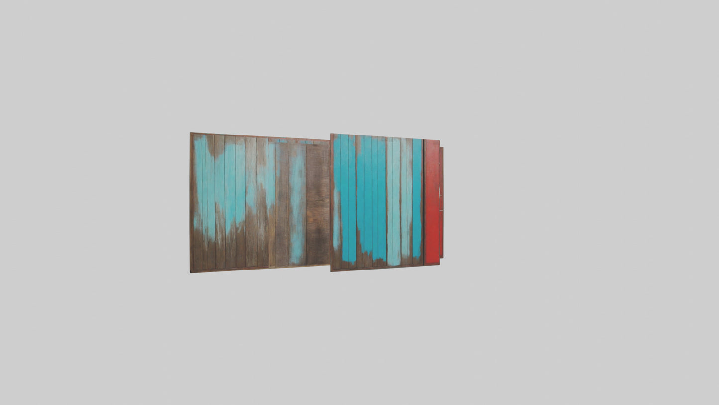 3D model Painted Wooden Wall Pieces VR / AR / low-poly