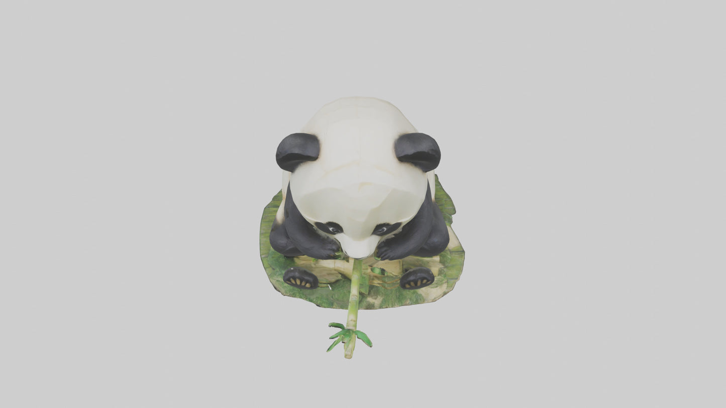 3D model Panda chewing bamboo model VR / AR / low-poly
