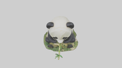 3D model Panda chewing bamboo model VR / AR / low-poly