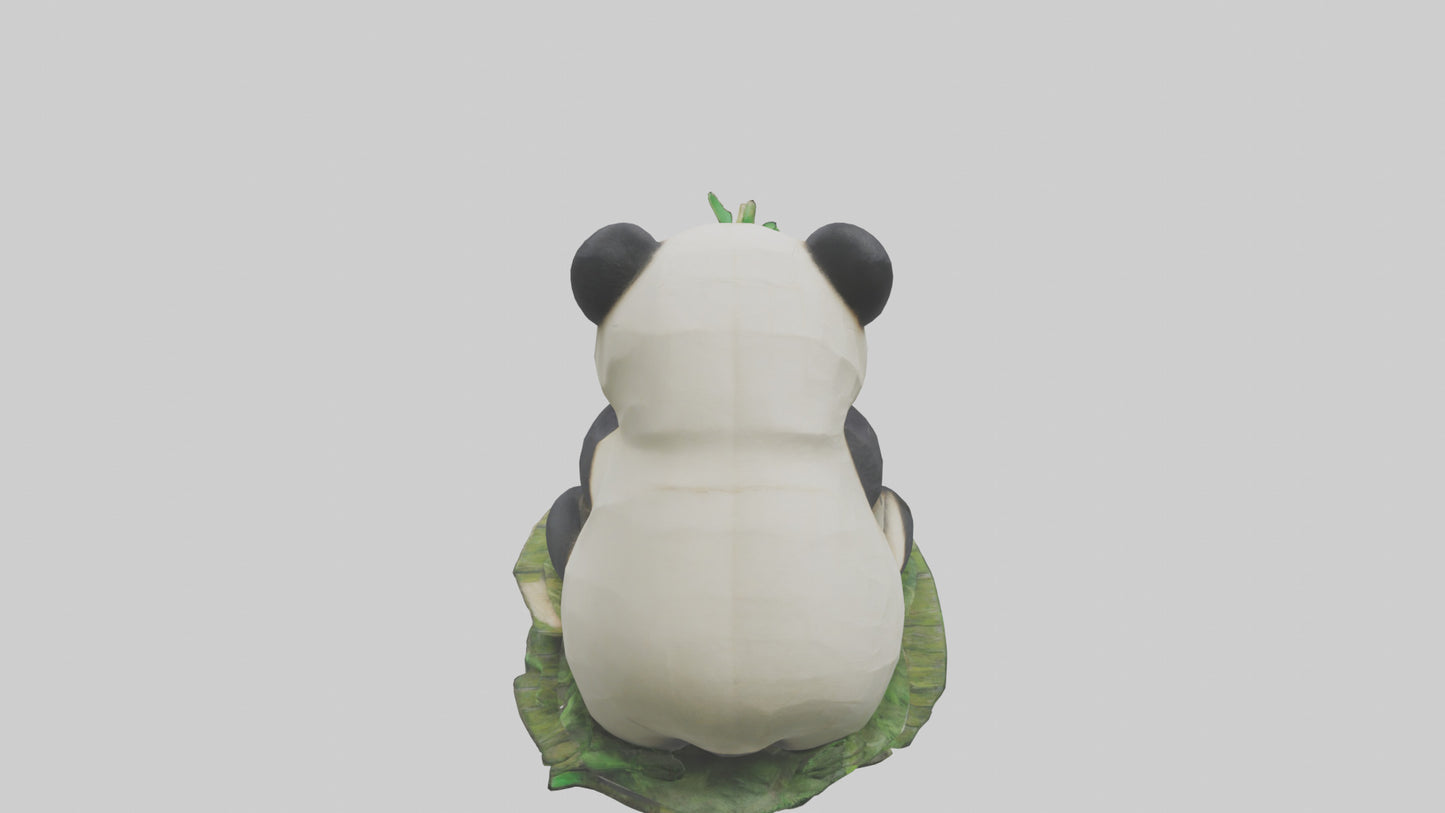 3D model Panda chewing bamboo model VR / AR / low-poly