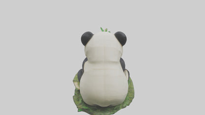 3D model Panda chewing bamboo model VR / AR / low-poly