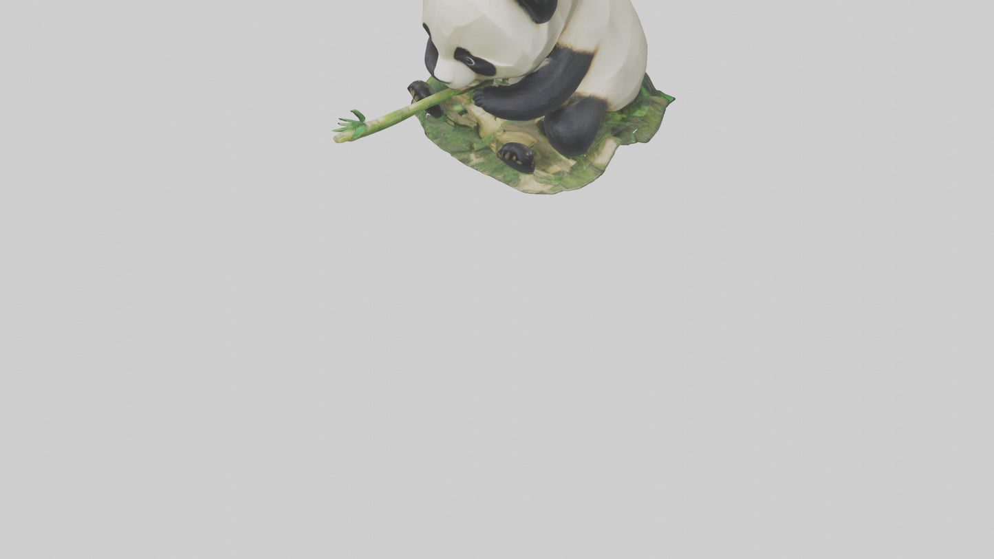 3D model Panda chewing bamboo model VR / AR / low-poly