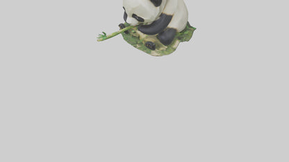 3D model Panda chewing bamboo model VR / AR / low-poly