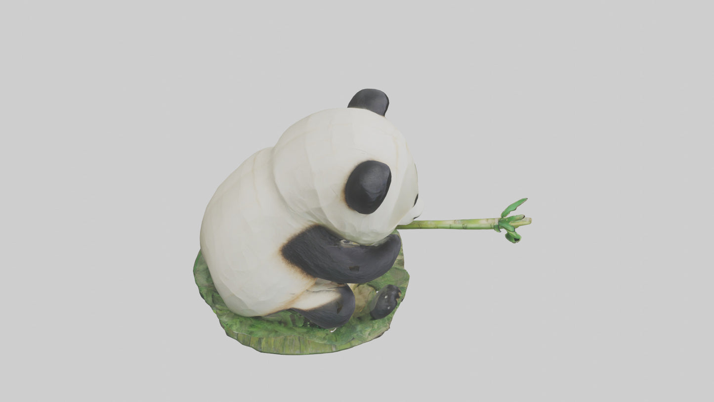 3D model Panda chewing bamboo model VR / AR / low-poly