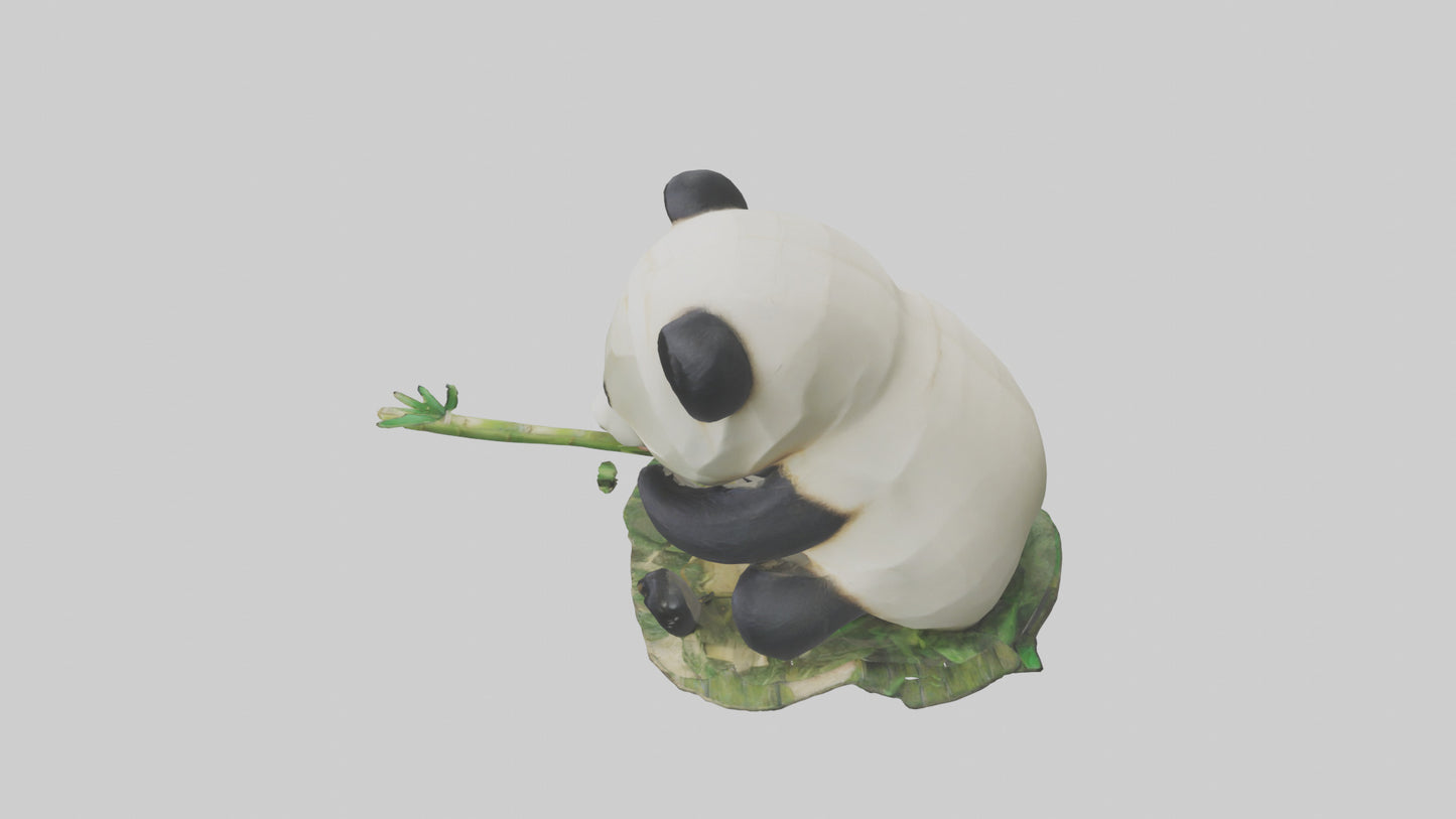 3D model Panda chewing bamboo model VR / AR / low-poly