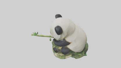 3D model Panda chewing bamboo model VR / AR / low-poly