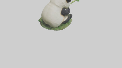 3D model Panda chewing bamboo model VR / AR / low-poly
