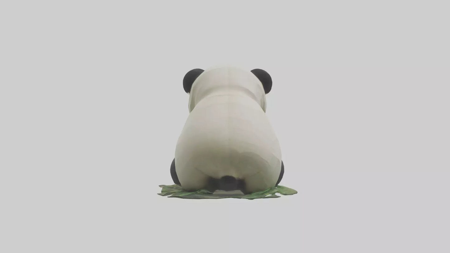 3D model Panda chewing bamboo model VR / AR / low-poly