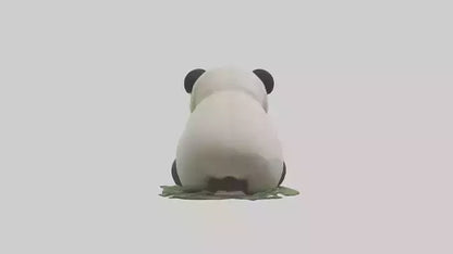 3D model Panda chewing bamboo model VR / AR / low-poly