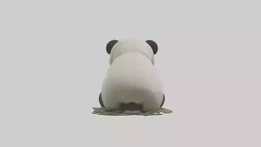 3D model Panda chewing bamboo model VR / AR / low-poly
