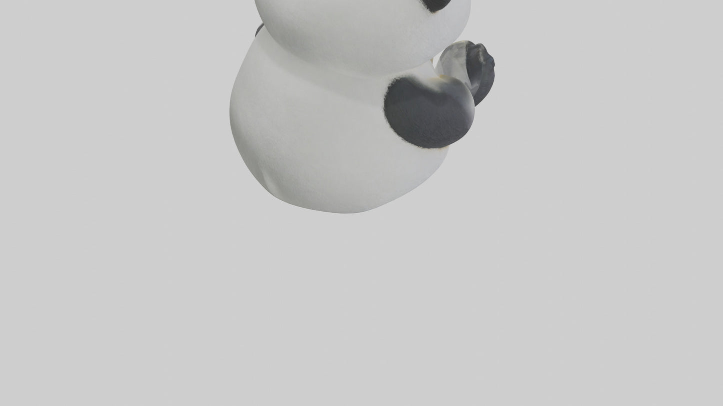 3D model Panda statue model VR / AR / low-poly