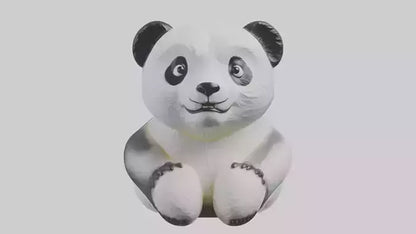 3D model Panda statue model VR / AR / low-poly