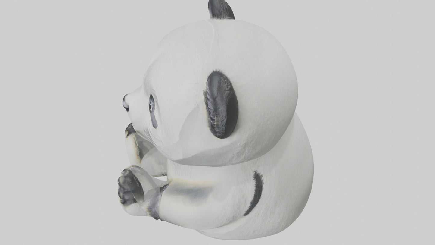 3D model Panda statue model VR / AR / low-poly