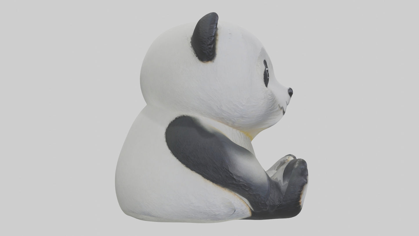 3D model Panda statue model VR / AR / low-poly