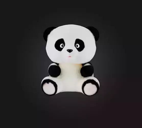 3D model panda toy 2 VR / AR / low-poly