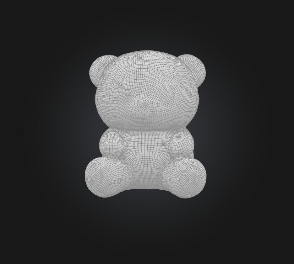 3D model panda toy 2 VR / AR / low-poly