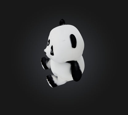 3D model panda toy VR / AR / low-poly