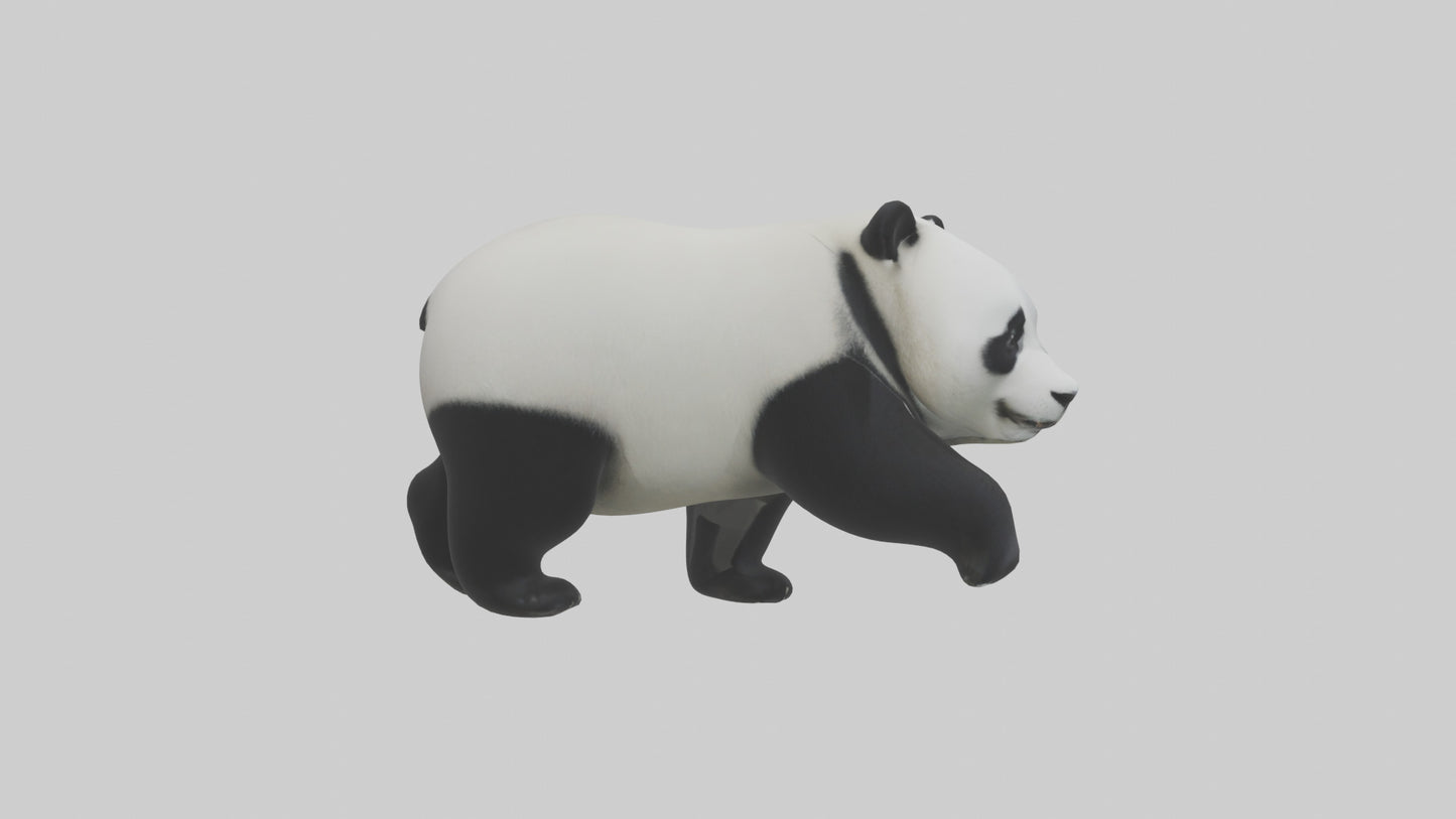 3D model Panda walking model VR / AR / low-poly