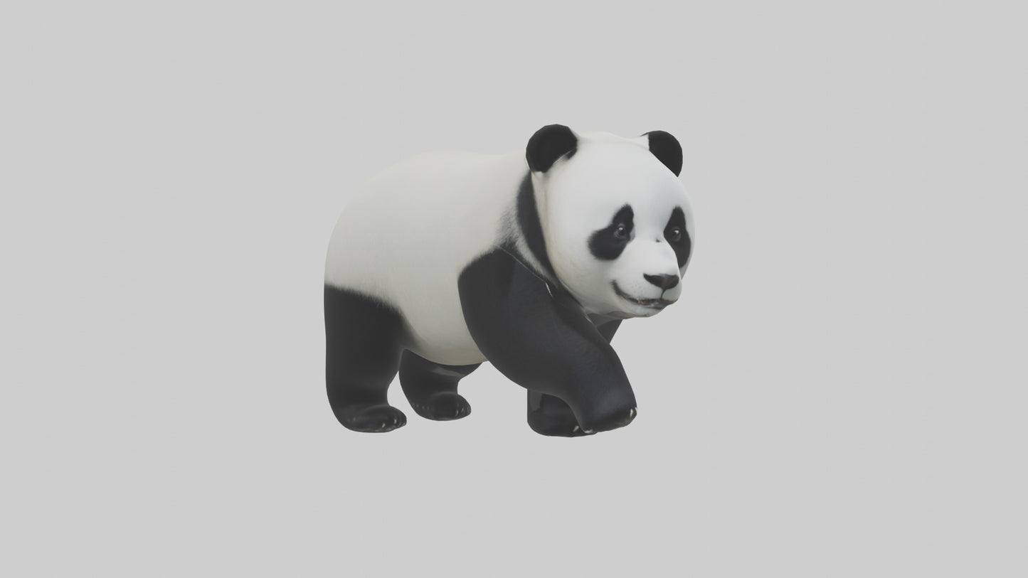 3D model Panda walking model VR / AR / low-poly