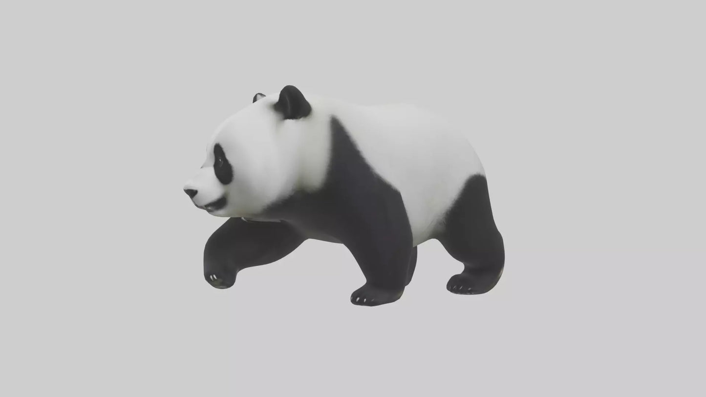 3D model Panda walking model VR / AR / low-poly
