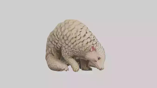 Pangolin curled up model VR / AR / low-poly