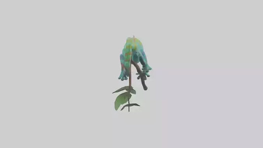 3D model Panther Chameleon climbing model VR / AR / low-poly