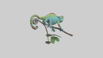 3D model Panther Chameleon climbing model VR / AR / low-poly