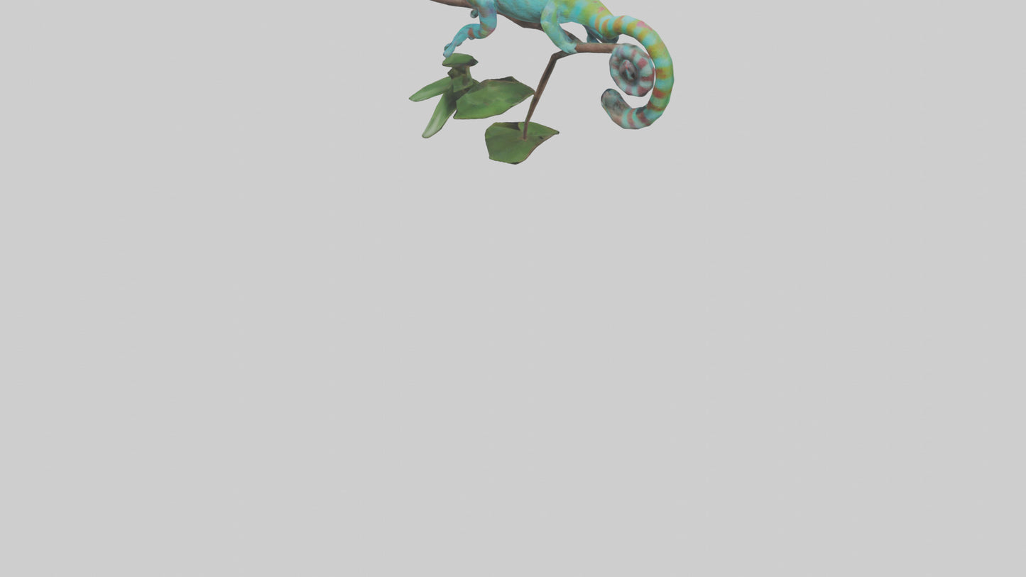 3D model Panther Chameleon climbing model VR / AR / low-poly
