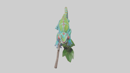 3D model Panther Chameleon climbing model VR / AR / low-poly