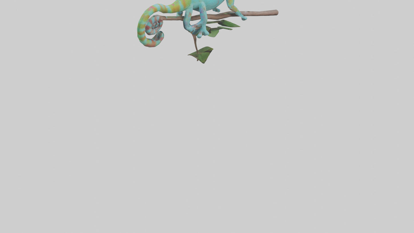 3D model Panther Chameleon climbing model VR / AR / low-poly