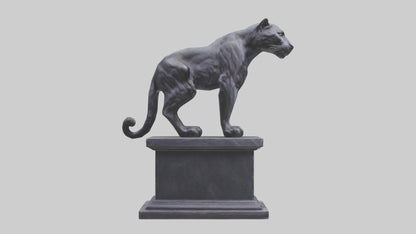 3D model Panther on pedestal statue model VR / AR / low-poly