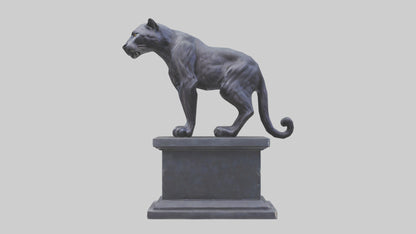 3D model Panther on pedestal statue model VR / AR / low-poly