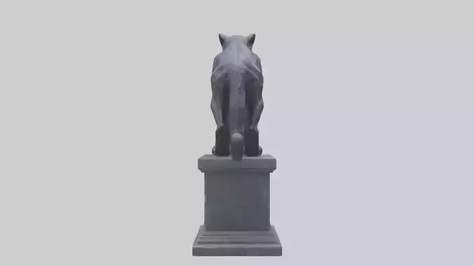 3D model Panther on pedestal statue model VR / AR / low-poly