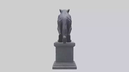 3D model Panther on pedestal statue model VR / AR / low-poly