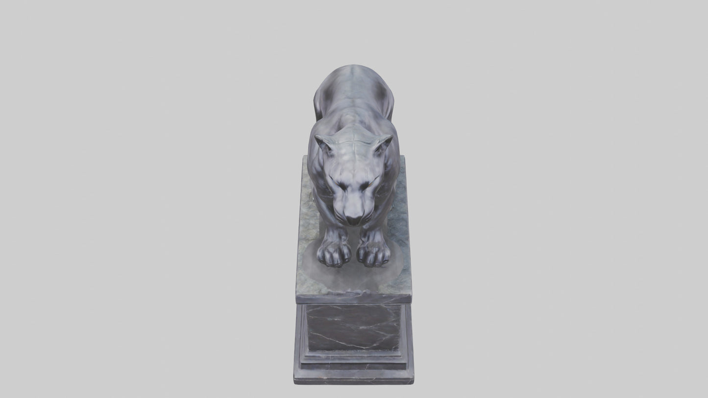 3D model Panther on pedestal statue model VR / AR / low-poly